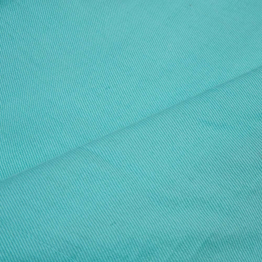 Solid Satin Twill Aqua Blue Pure Cotton 102 GSM Handwoven Fabric