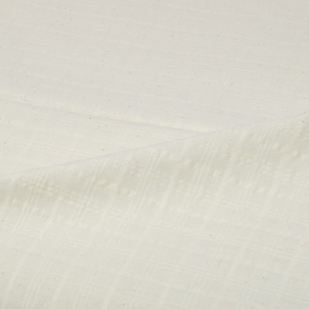 Check White Pure Cotton 90 GSM Fabric - Bleached White & Dyeable