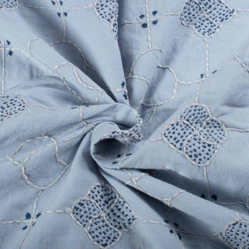 Plain Petal Mosaic Khadi Cotton 135 GSM Kantha Fabric