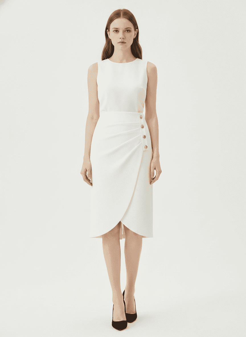 Knee Length Overlap Skirt