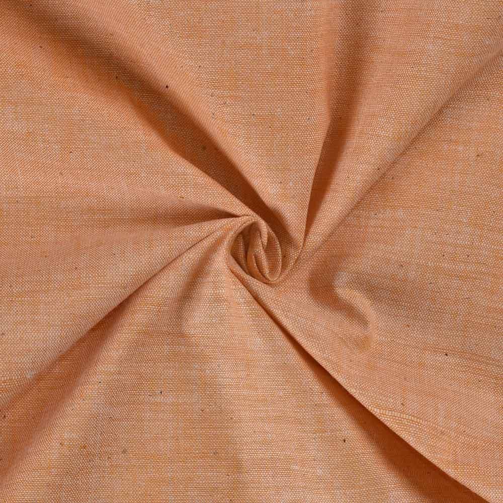 Chambray Light Orange Khadi Cotton 115 GSM Handwoven Fabric