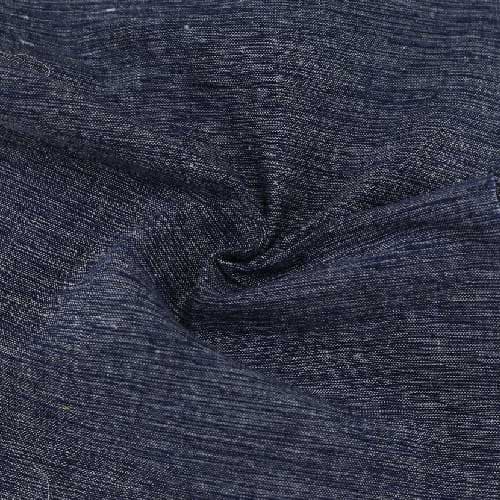 Chambray Grey Black Khadi Cotton 158 GSM Handwoven Fabric