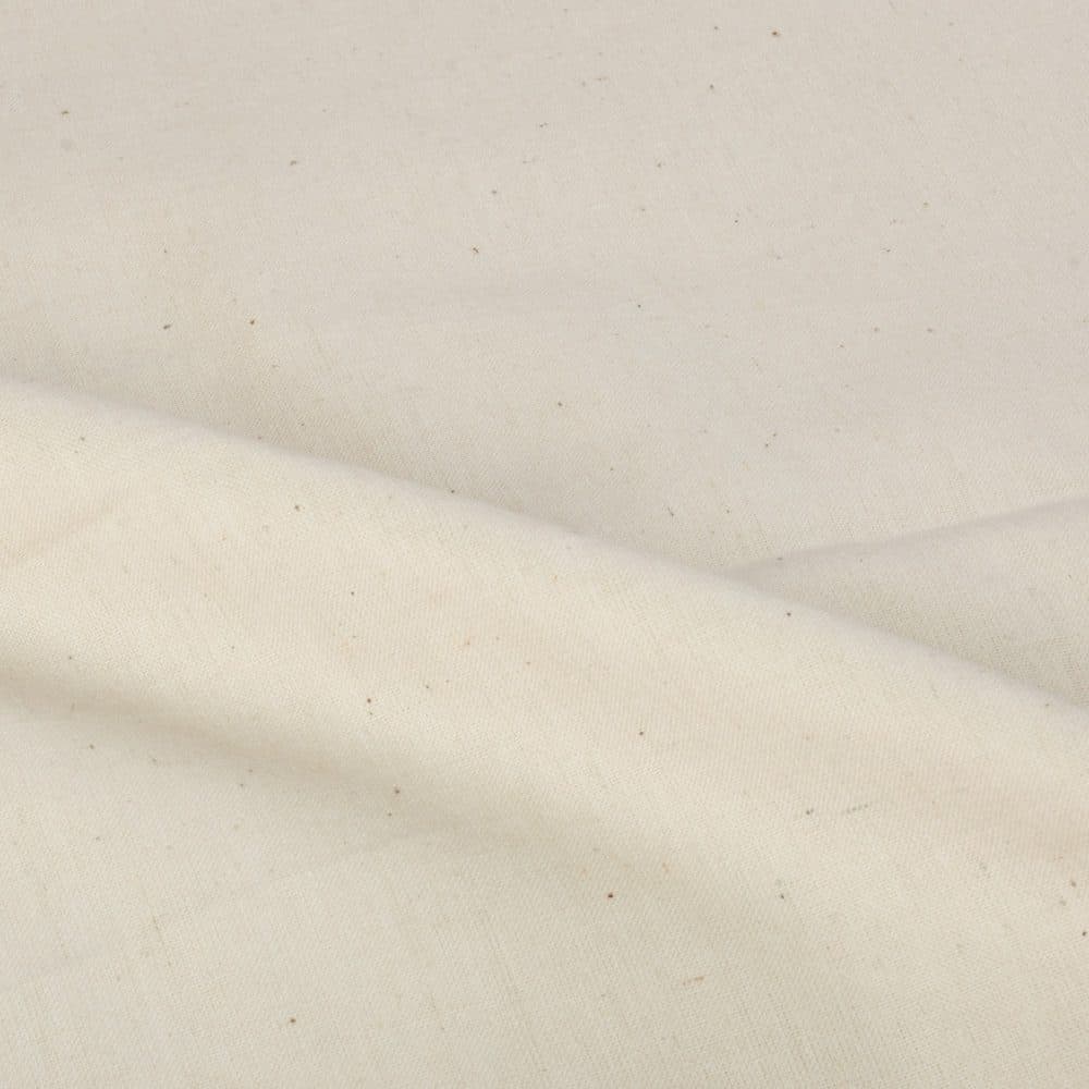 Plain Off White Pure Cotton 165 GSM Handwoven Fabric 123
