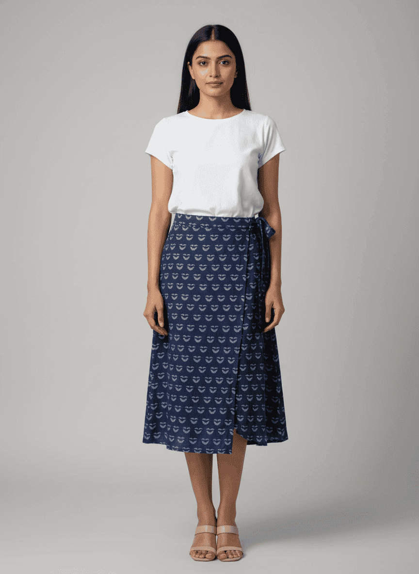Jamdani Adjustable Wrap Skirt 