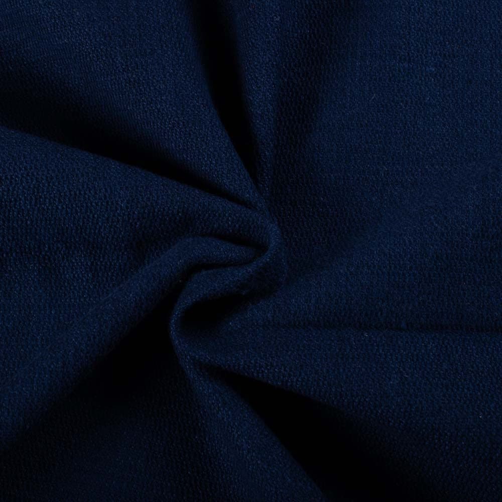 Solid Blue Denim Khadi Cotton 350 GSM Twill Jacquard Fabric