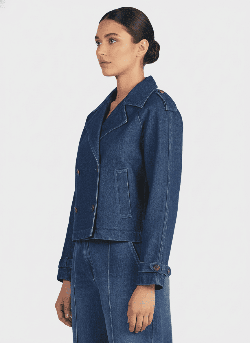 Double Breasted Denim Jacket