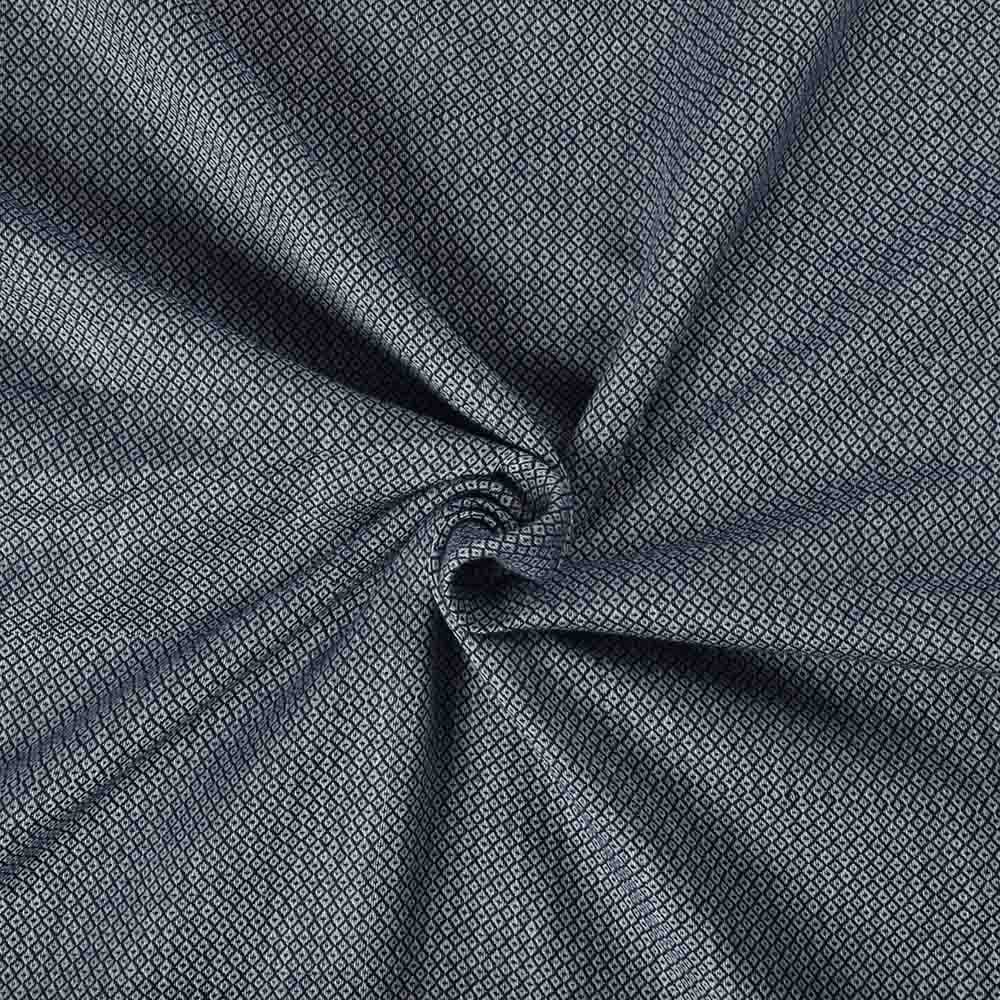White Blue Diamond Twill Tweed Pure Cotton 125 GSM Handwoven Fabric
