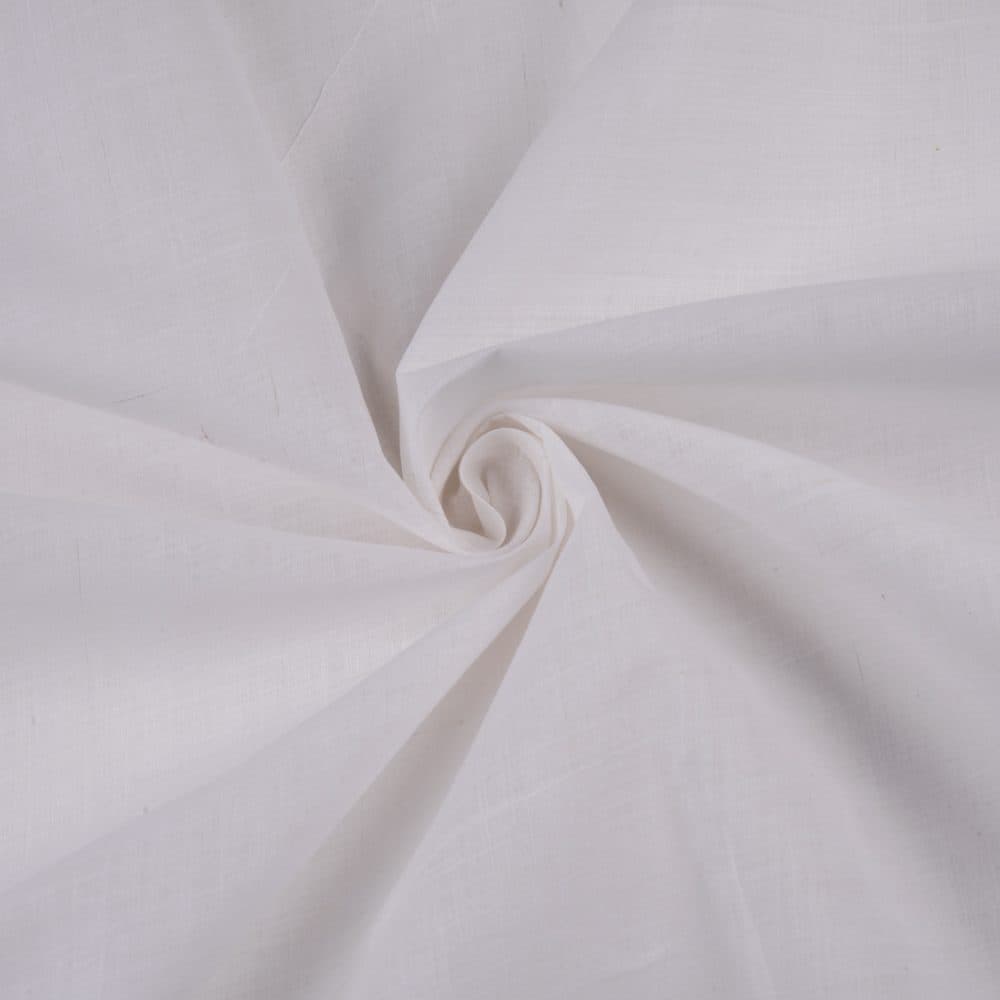White Khadi Handspun & Handwoven 48 GSM Muslin Fabric - Bleached & Dyeable