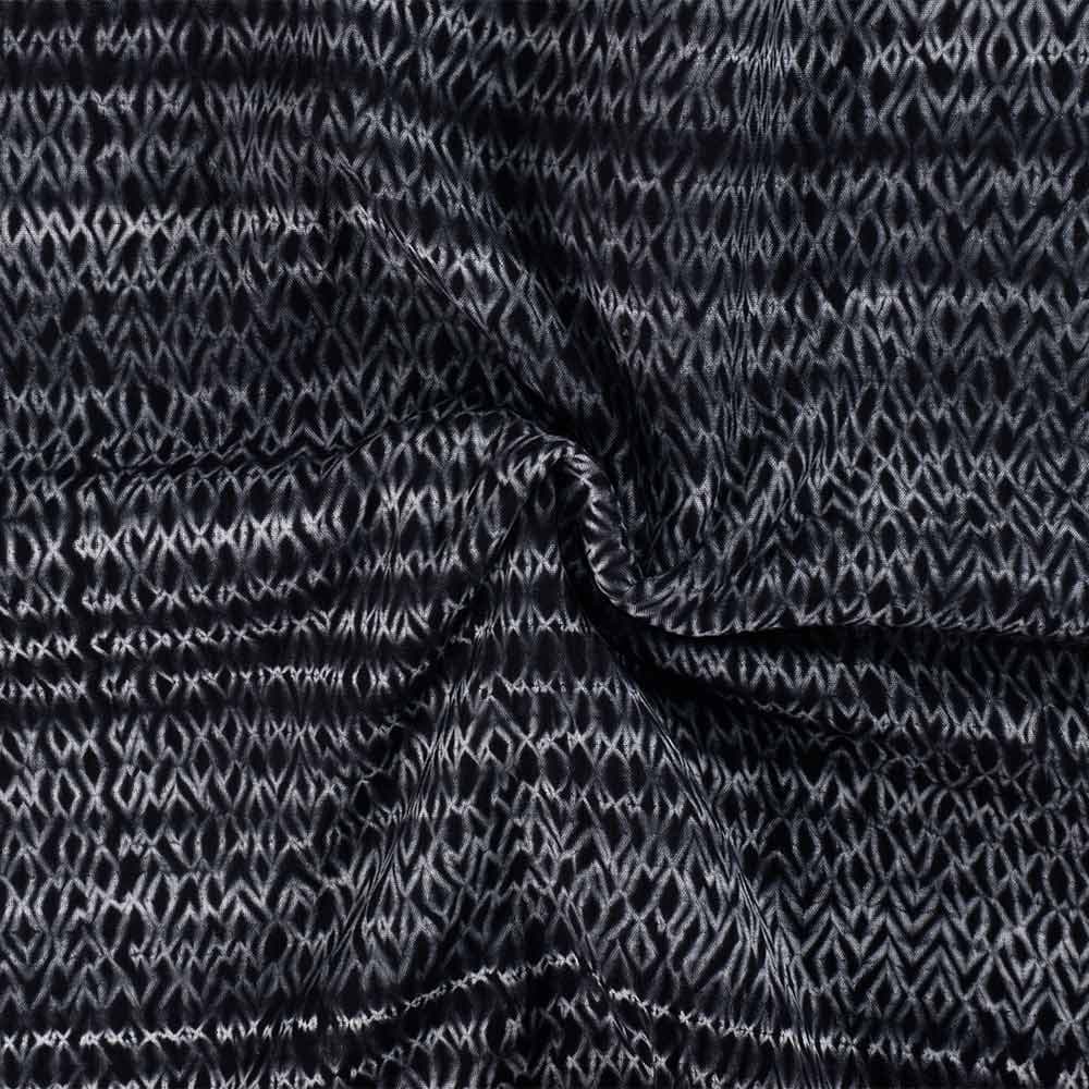 Abstract Black & White Shibori Mercerised Cotton 70 GSM Fabric