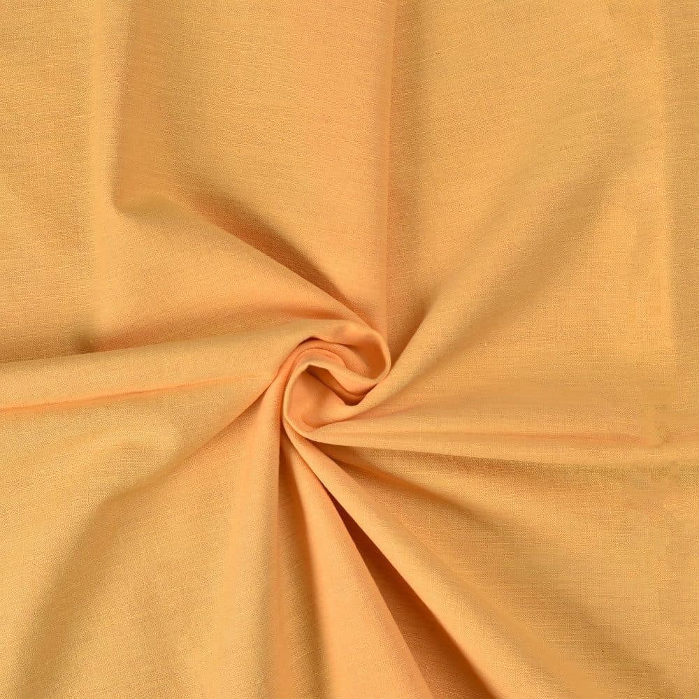 Plain Yellow Pure Khadi 118 GSM Handwoven Fabric