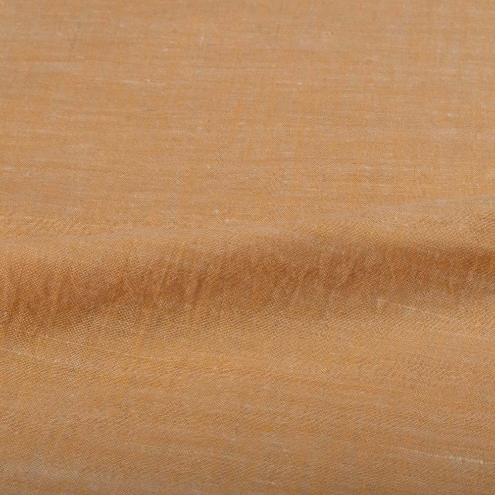 Chambray Orange Khadi Cotton 72 GSM Handwoven Fabric