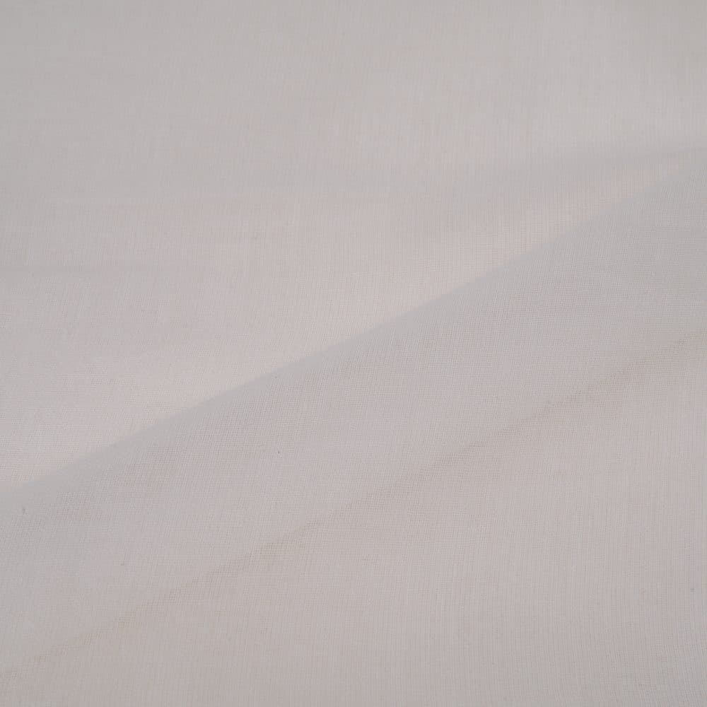 White Cotton Chiffon 35 GSM Handwoven Fabric - Bleached White & Dyeable