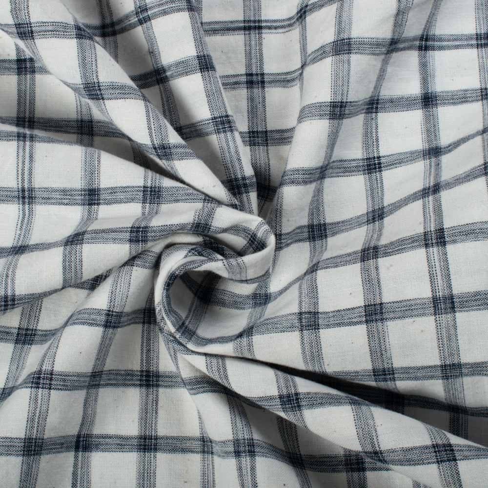 Check White Yarn Tie Dye 78 GSM Cotton Fabric