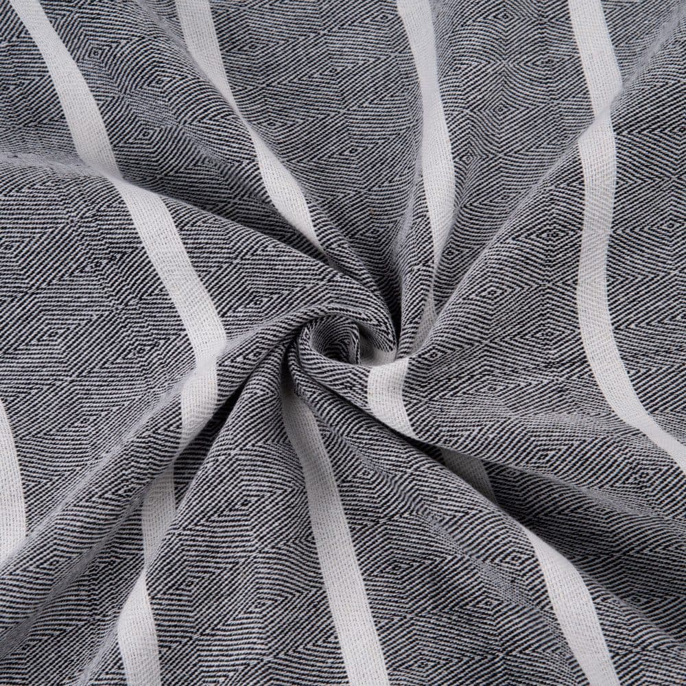 Stripe Diamond Twill Black Jacquard Cotton Khadi 145 GSM Fabric