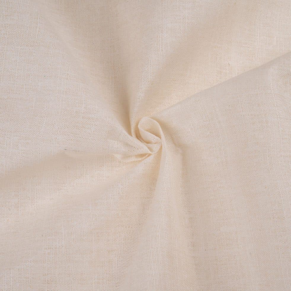 Plain Natural Matka Silk & Mercerised Cotton Blend 85 GSM Handwoven Fabric