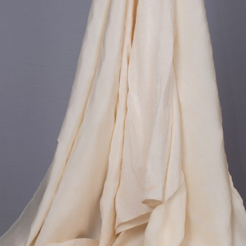 Plain Natural Pure Mulberry Triple Plyed Silk 80 GSM Handwoven Fabric