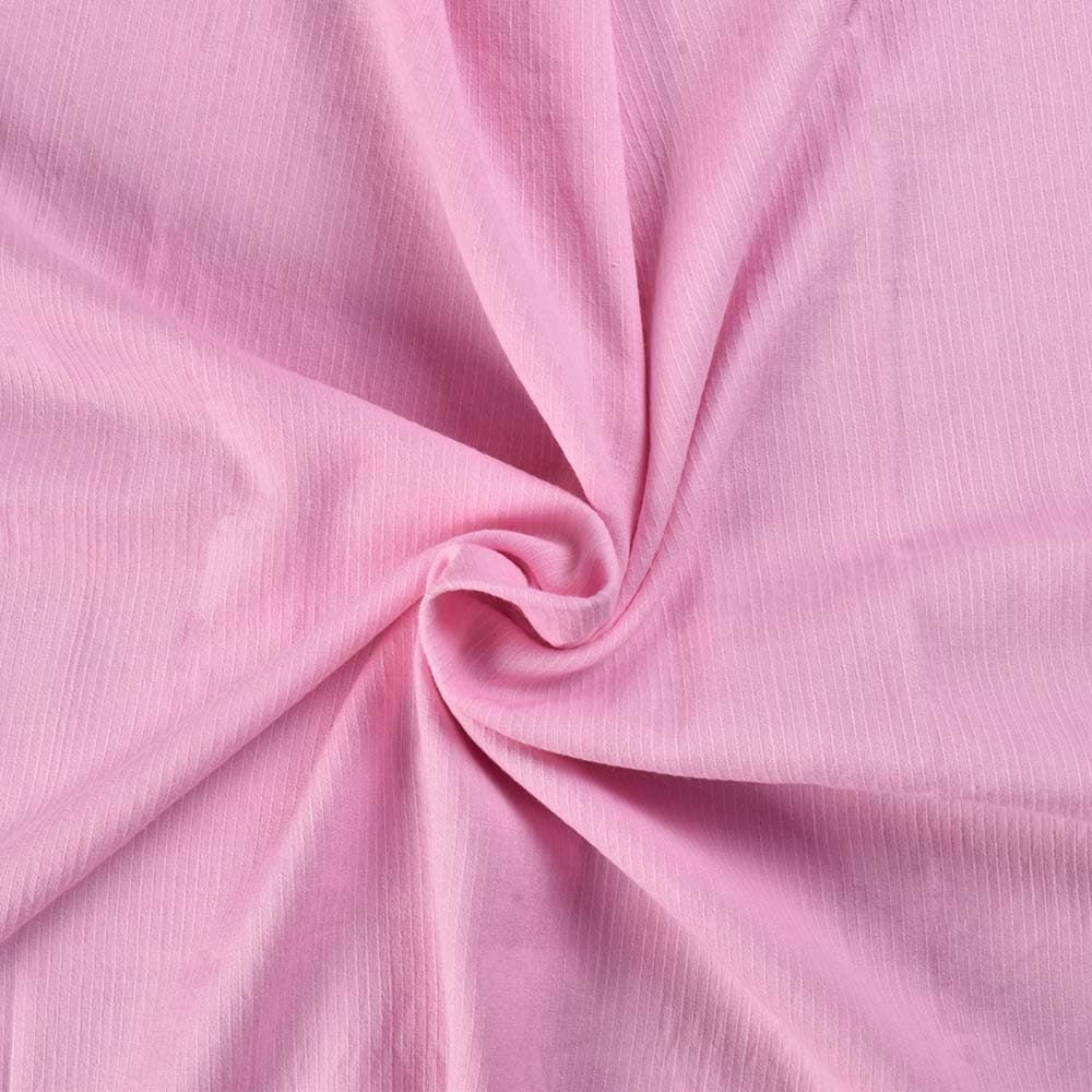 Stripe Pink Pure Cotton 77 GSM Handwoven Fabric