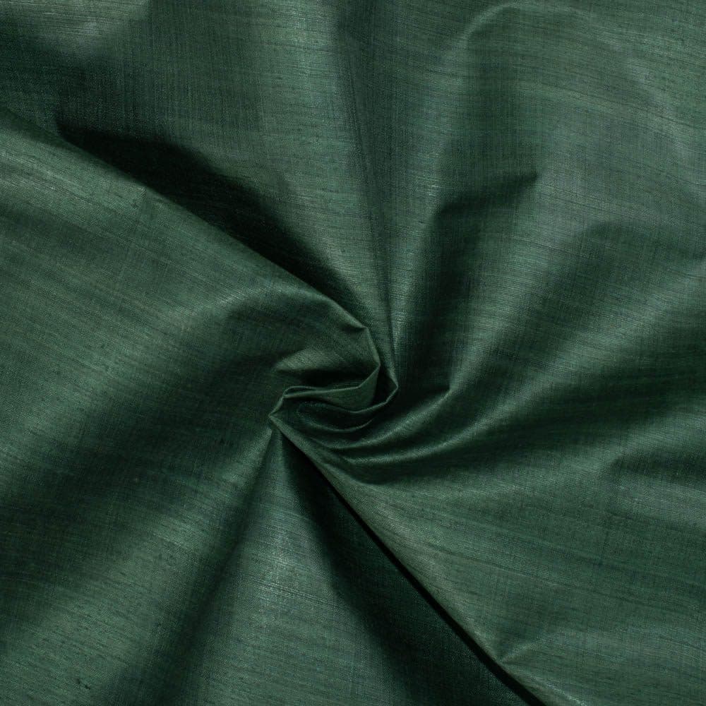 Plain Green Tussar and Matka Silk Blend 78 GSM Handwoven Fabric