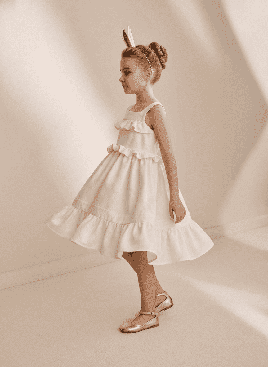 Gathered Kid's Flowy Dress