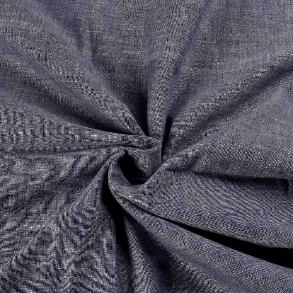 Chambray Grey Khadi Cotton 105 GSM Handwoven Fabric I