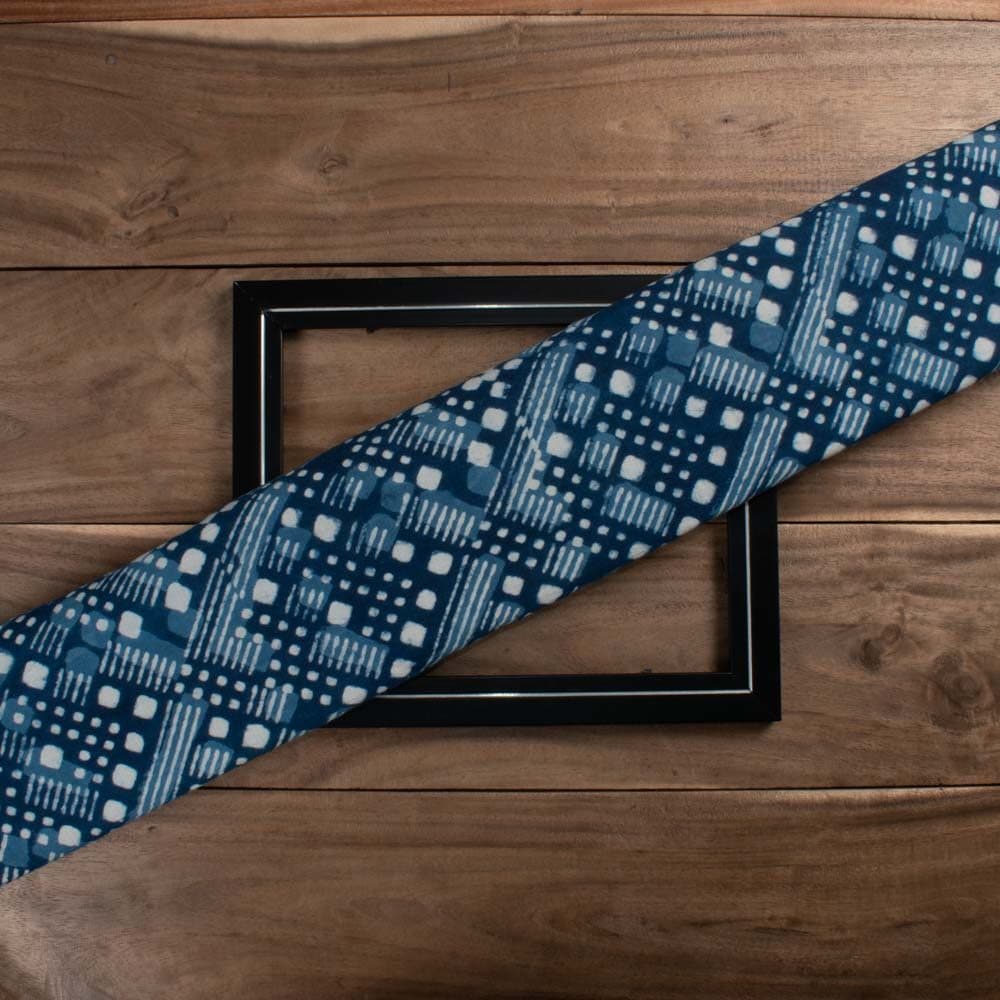 Natural Indigo Eco Block Ajrakh Print Pure Khadi Natural Dye 107 GSM fabric 