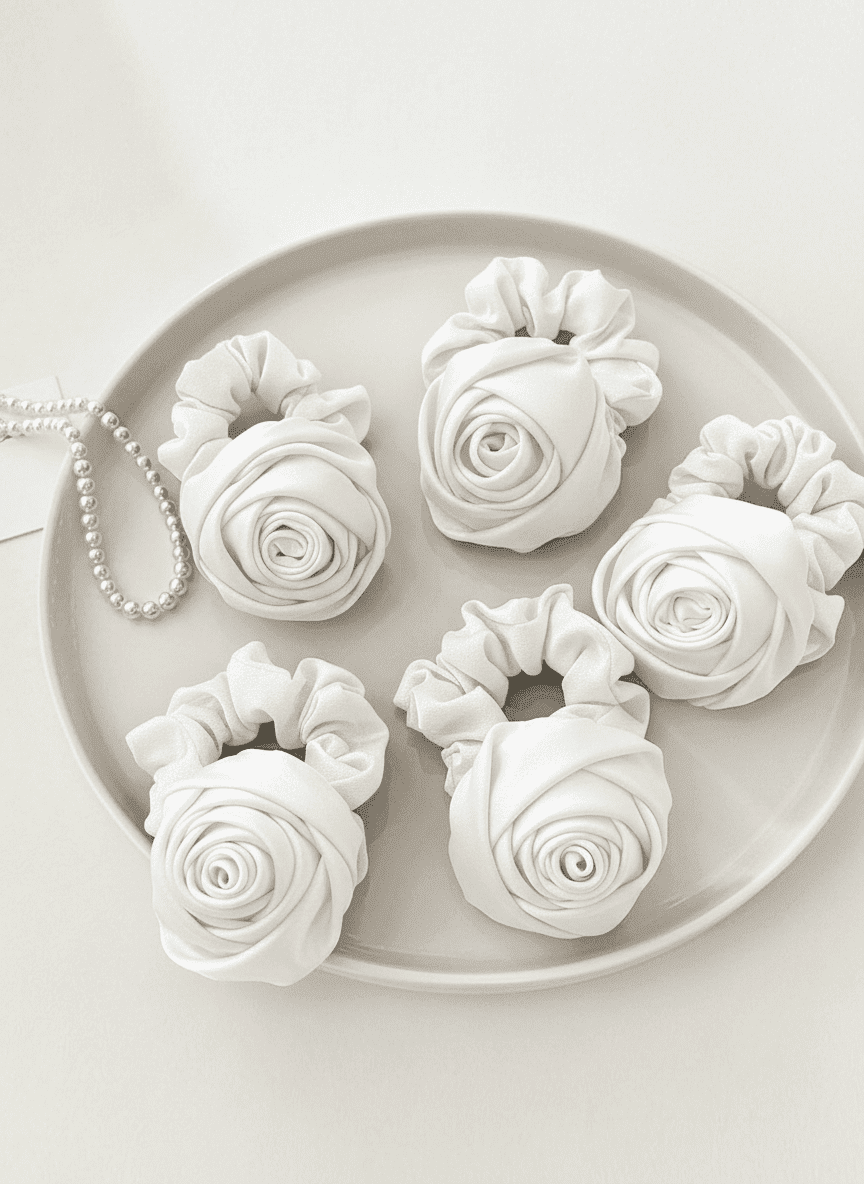 Rose Charm Scrunchy