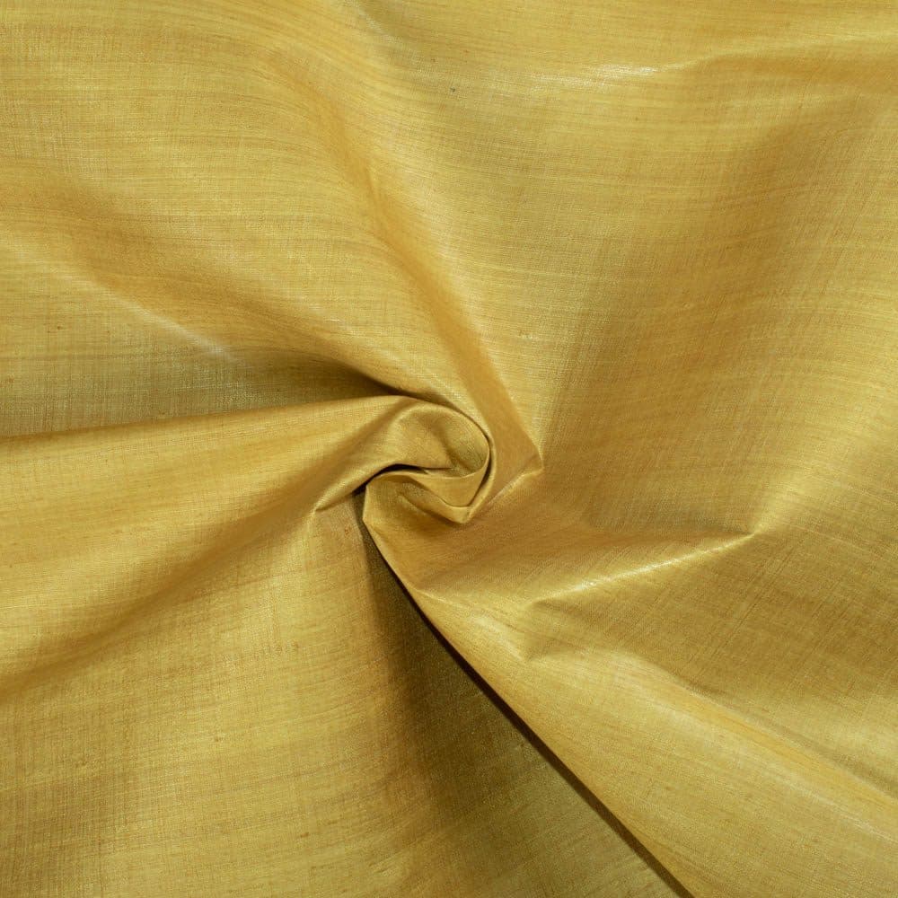 Plain Yellow Tussar and Matka Silk Blend 78 GSM Handwoven Fabric