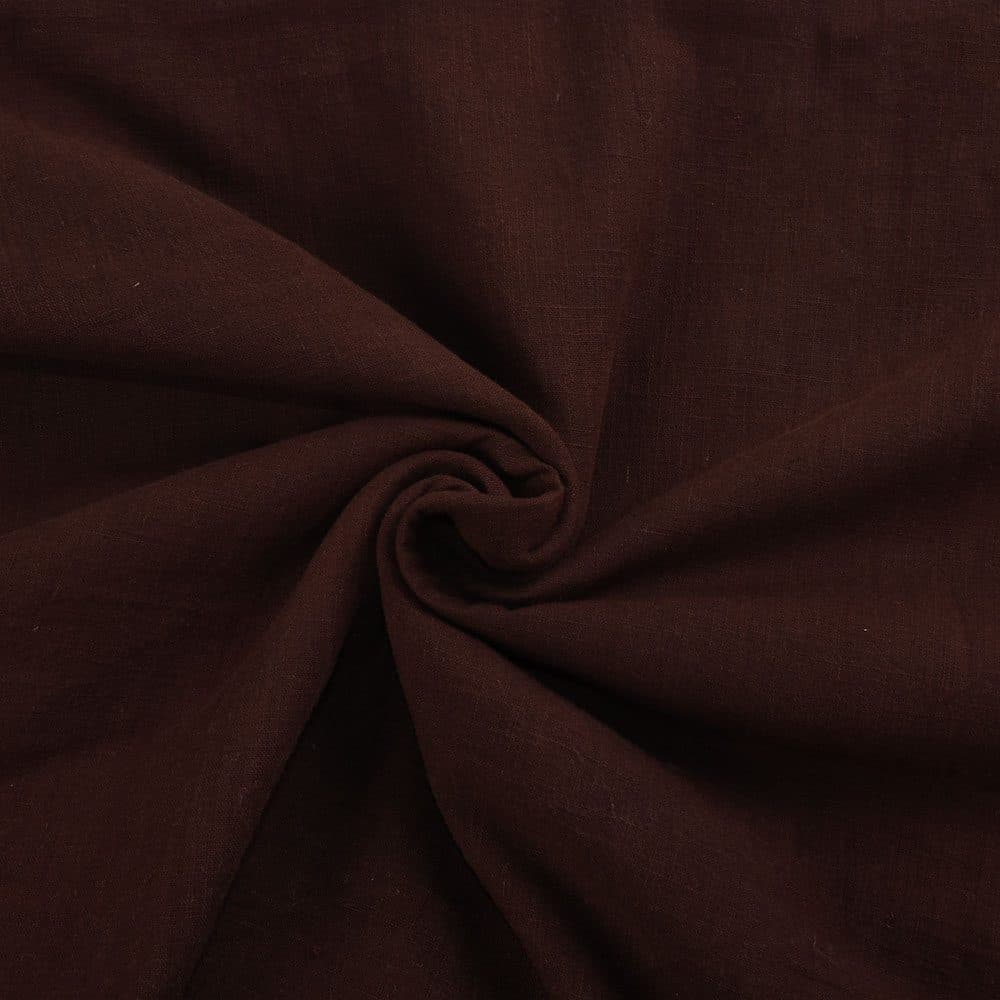 Slub Brown Khadi Fabric - 107 GSM Handspun & Handwoven