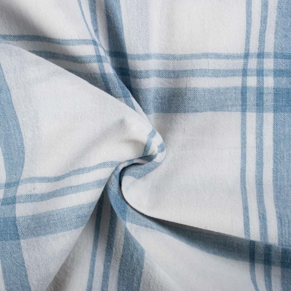 Check Natural Indigo & Turmaric Tie Dye Pure Cotton 140 GSM Handwoven Fabric
