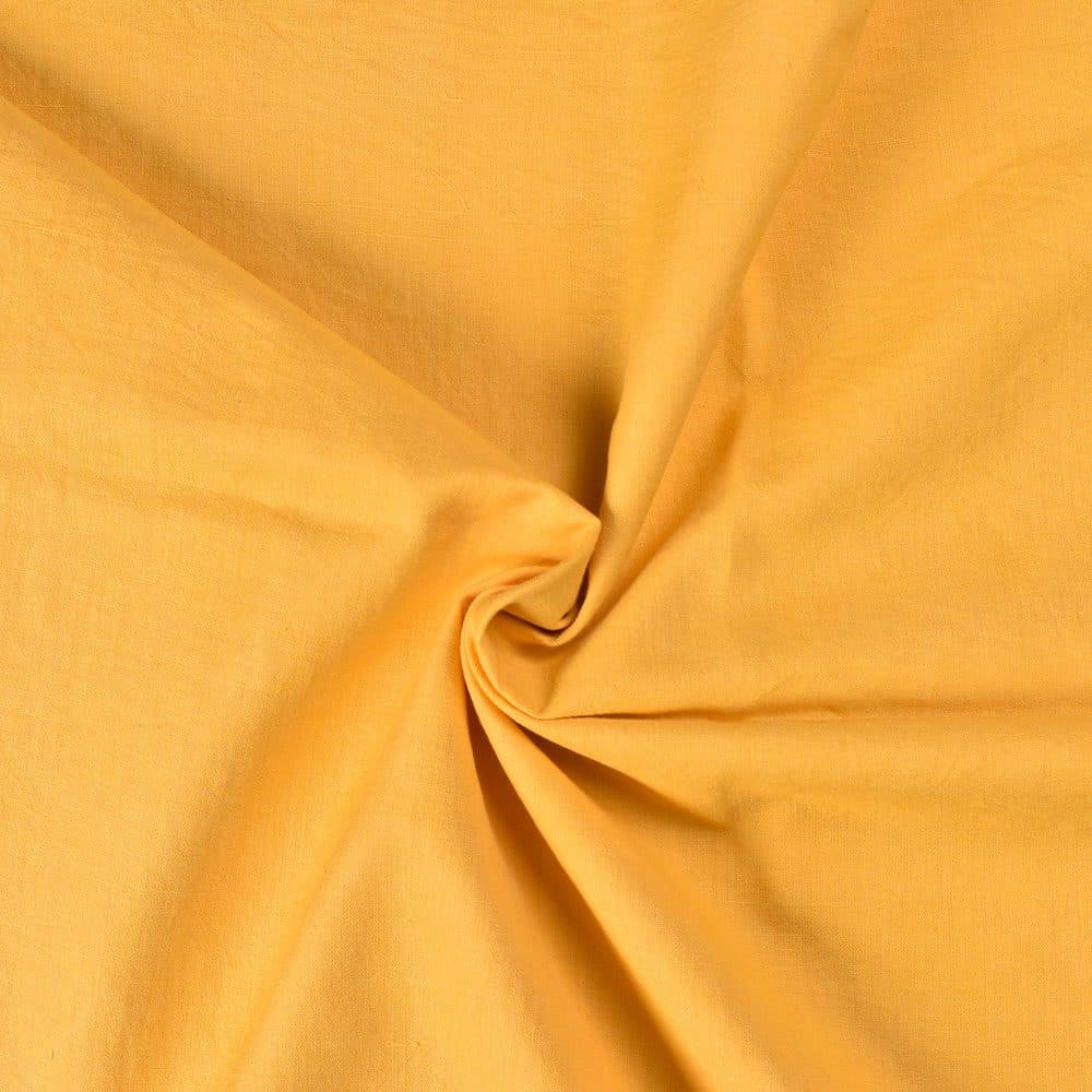 Plain Yellow Khadi Cotton 95 GSM Handwoven Fabric