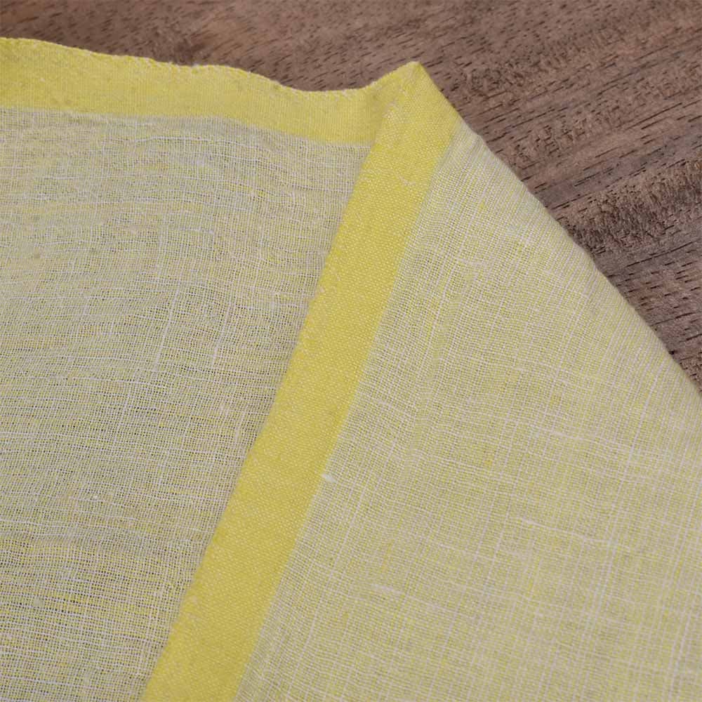 Plain Yellow Khadi Cotton 70 GSM Handwoven Fabric