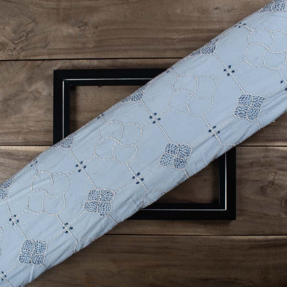 Plain Petal Mosaic Khadi Cotton 135 GSM Kantha Fabric