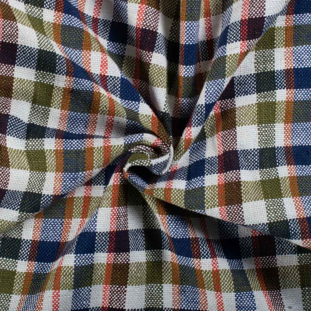 Multicolor Check Pure Khadi 311 GSM Handwoven Fabric 780