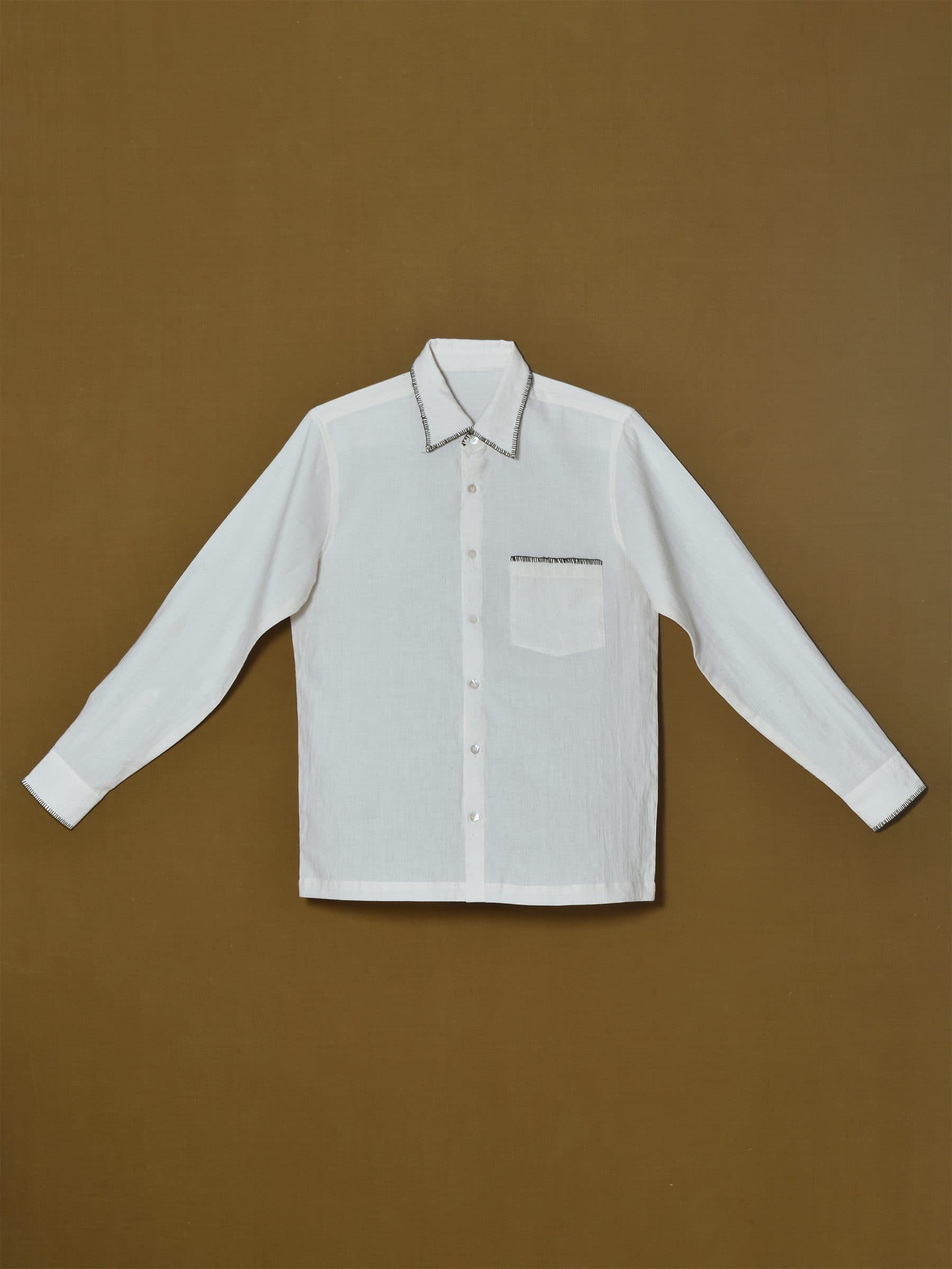 Buttonhole Stitched Embroidered Shirt
