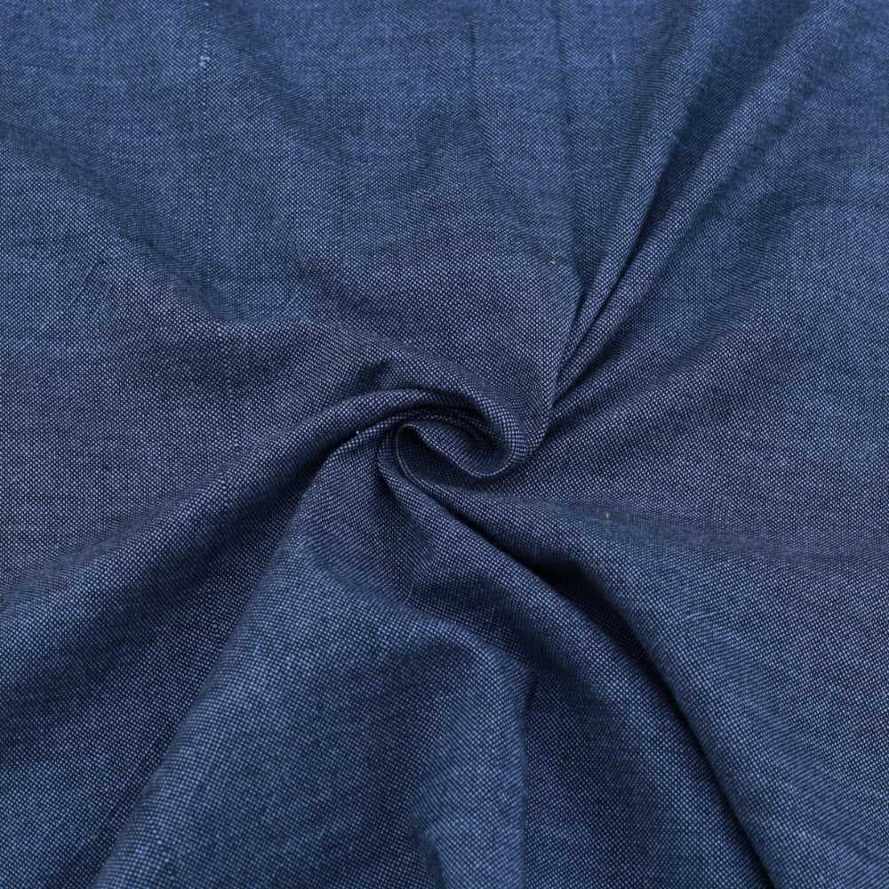 Cross Colour Blue Cotton 195 GSM Handwoven Fabric