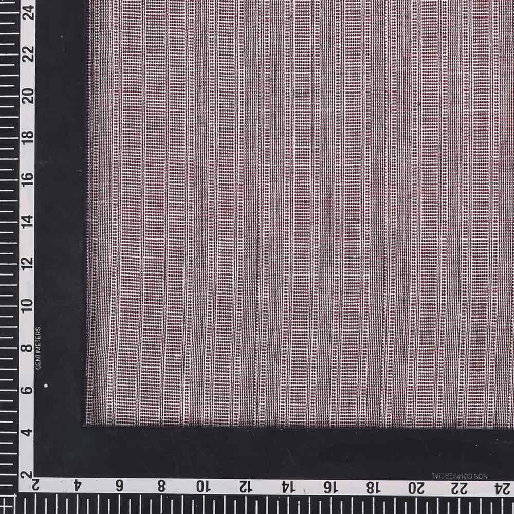 CHECK HOUNDSTOOTH BROWN KHADI COTTON 94 GSM HANDWOVEN FABRIC