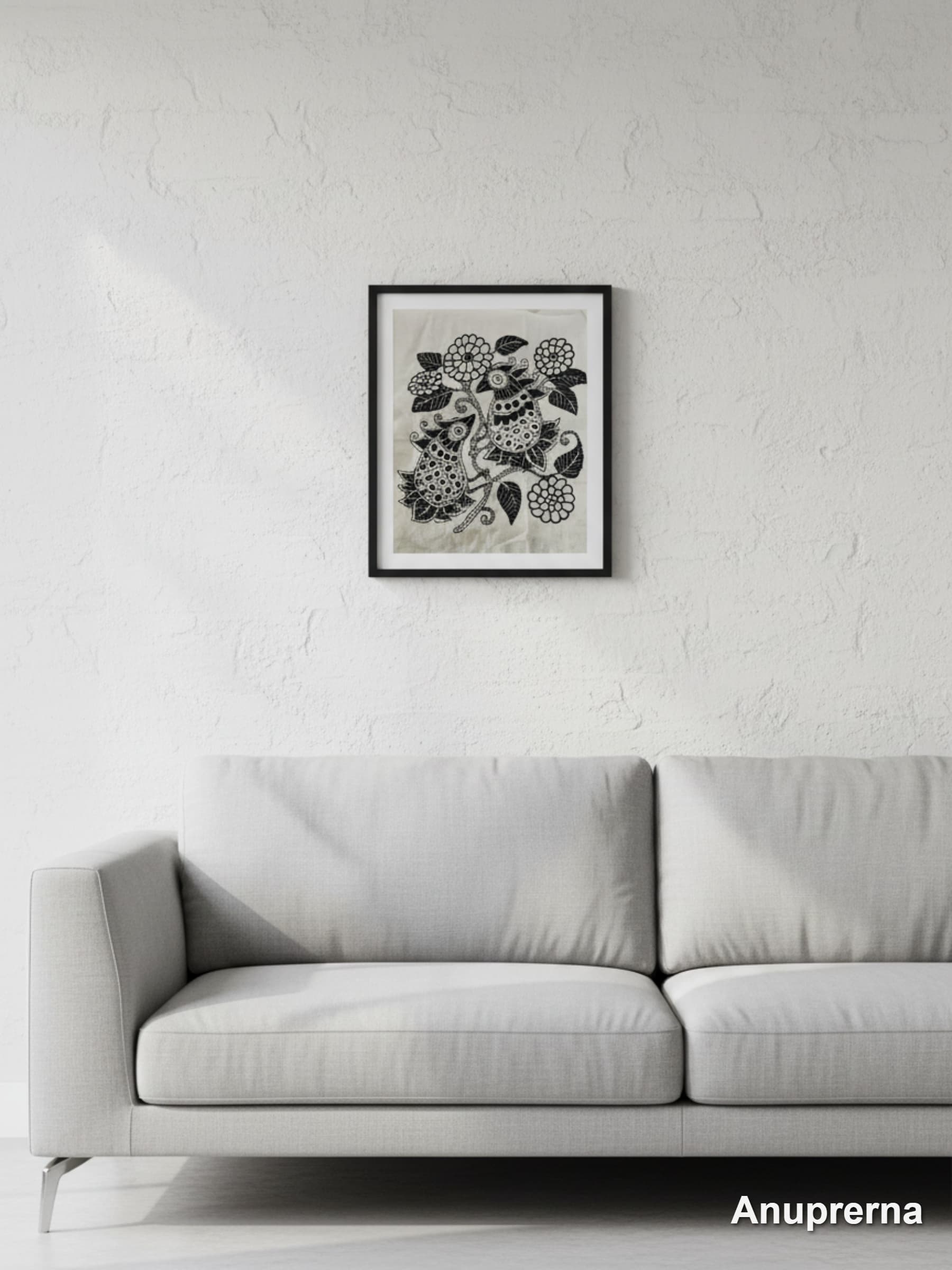 Birds & Flowers Kantha Wall Art Decor