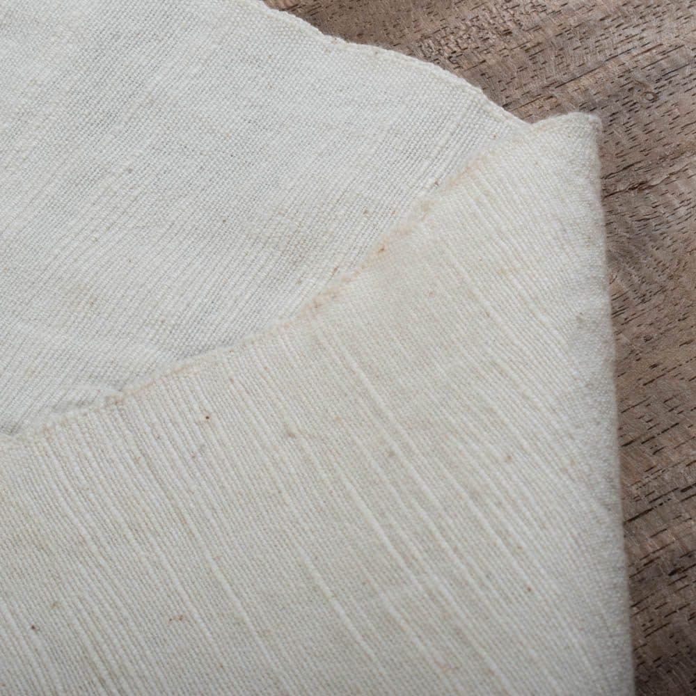 Plain White 200 GSM Khadi Slub Cotton Handwoven Fabric