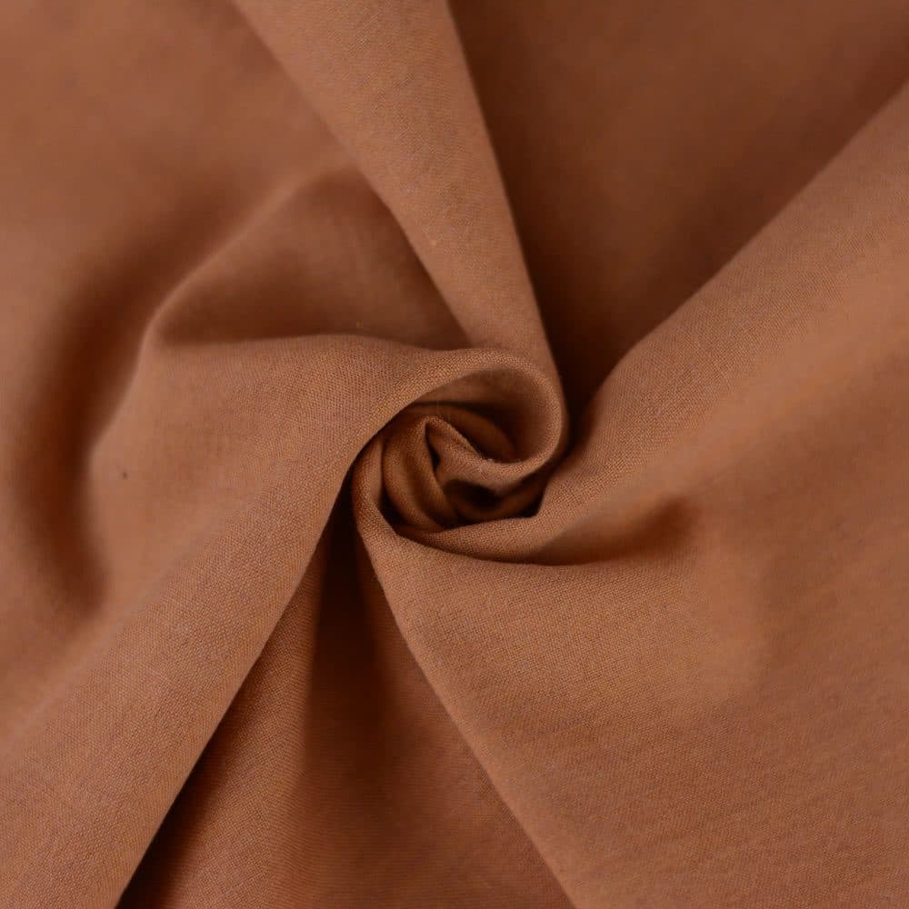 Plain Dark Brown Natural Madder Marigold Palash & Mallotus Dyed 115 GSM Cotton Fabric