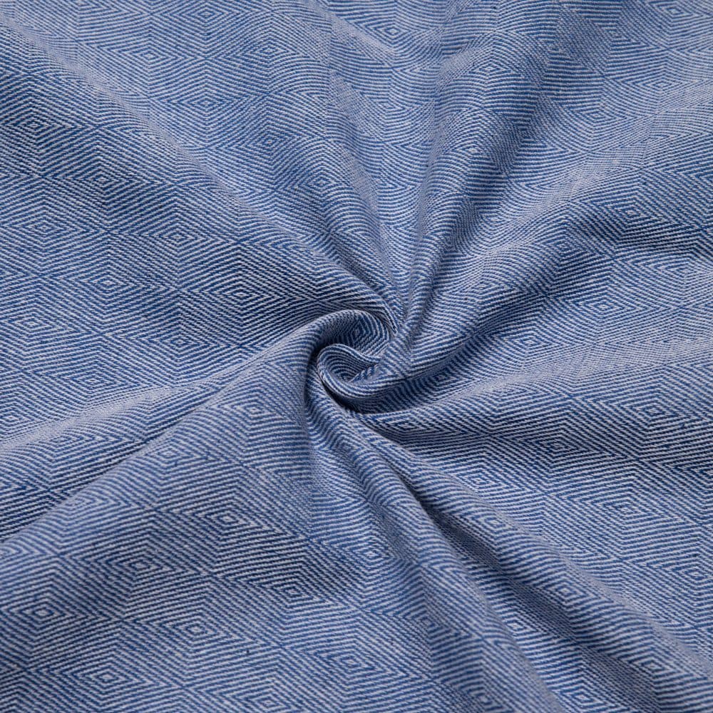 Diamond Twill Blue Jacquard Cotton Khadi 145 GSM Fabric