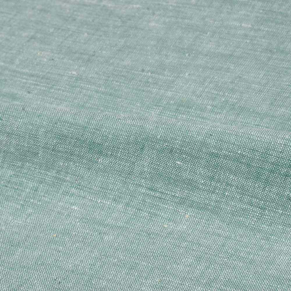Chambray Teal Khadi Cotton 115 GSM Handwoven Fabric