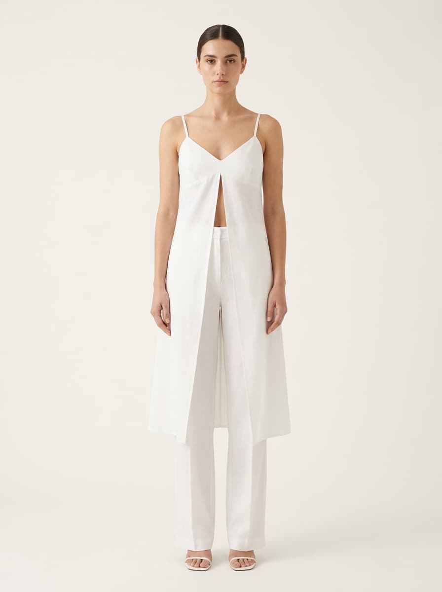 Long Tied Top & Full Pants Co-ord Set