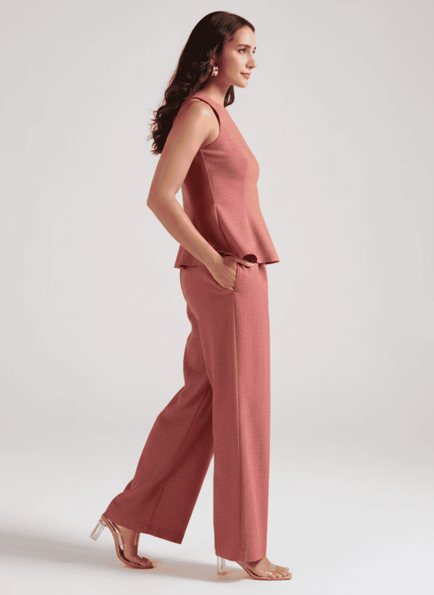 Peplum Top & Wide Leg Co-ord Set