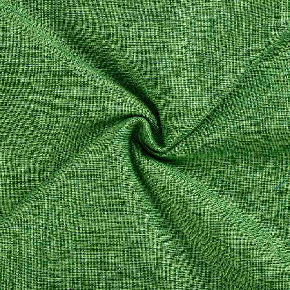 Chambray Green Pure Cotton 110 GSM Handwoven Fabric