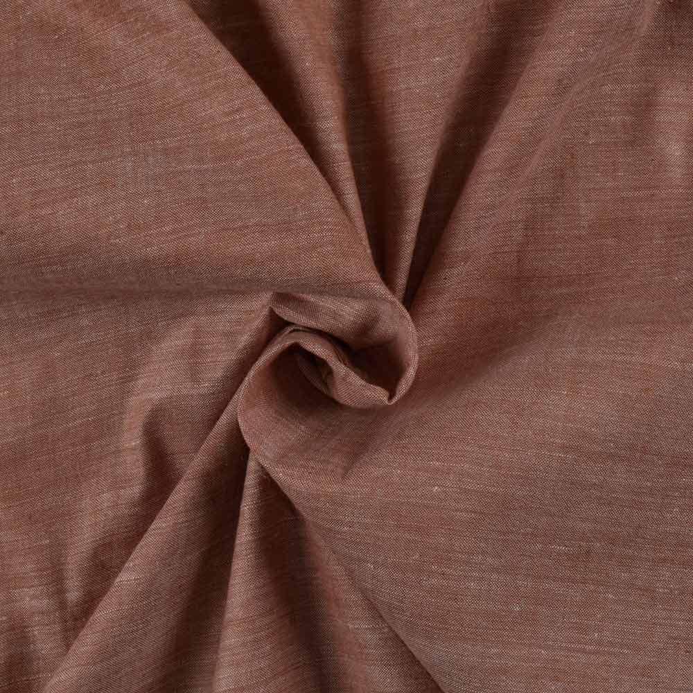Chambray Brown Khadi Cotton 72 GSM Handwoven Fabric