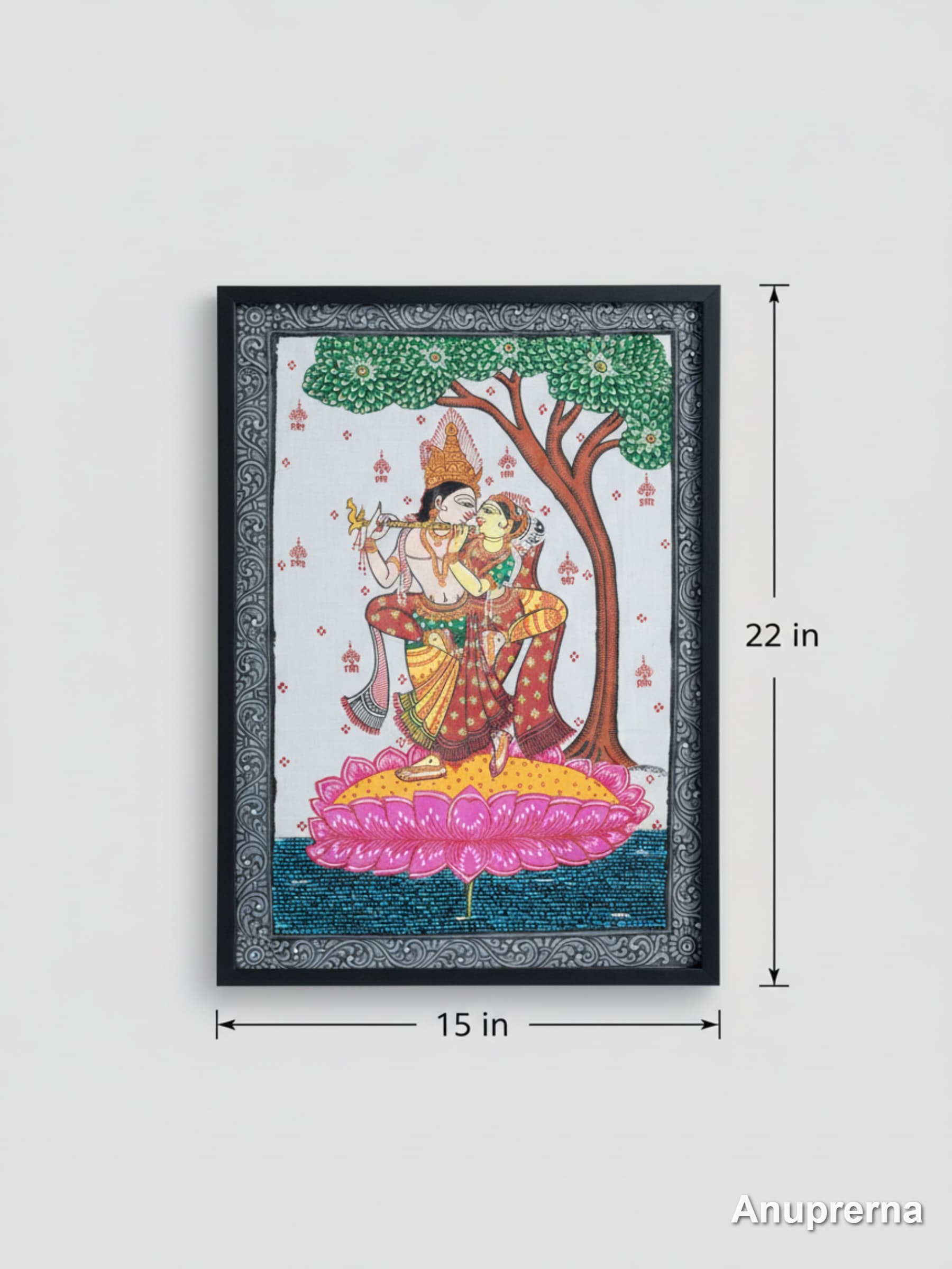 Radha Krishna Pattachitra Wall Art Decor