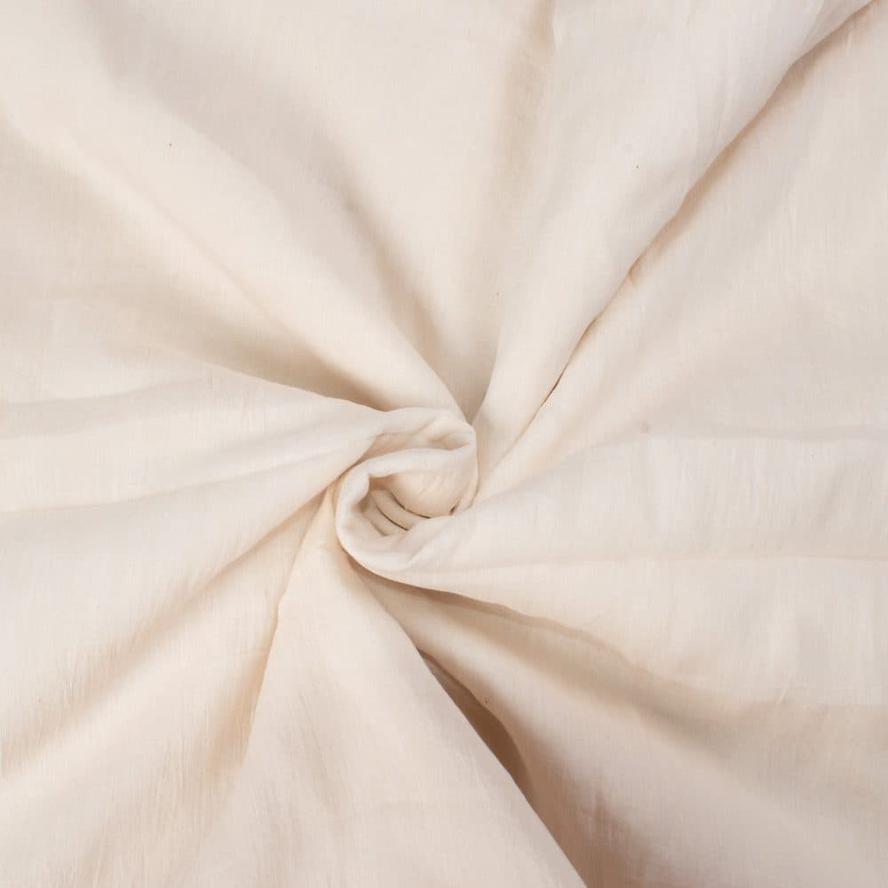 Plain Natural Mulberry Silk & Cotton Blend 40 GSM Handwoven Fabric