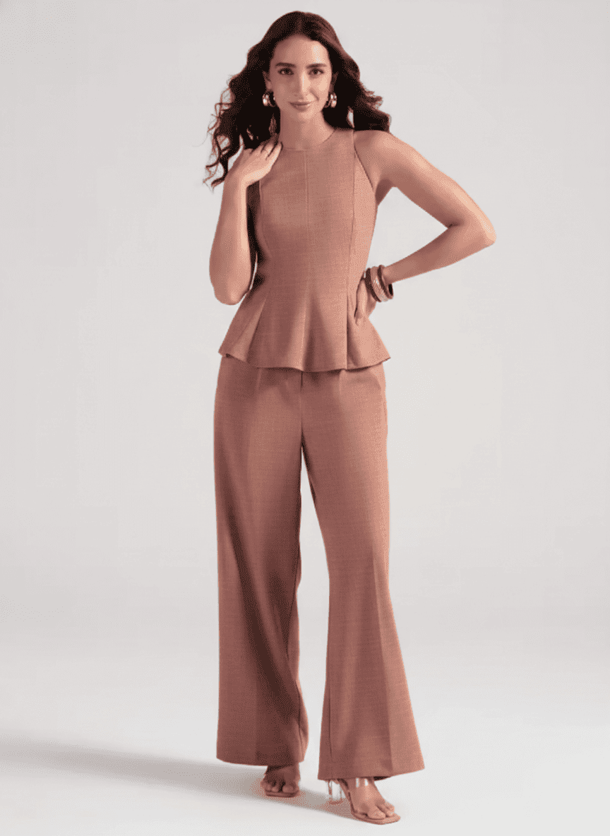 Peplum Top & Wide Leg Co-ord Set