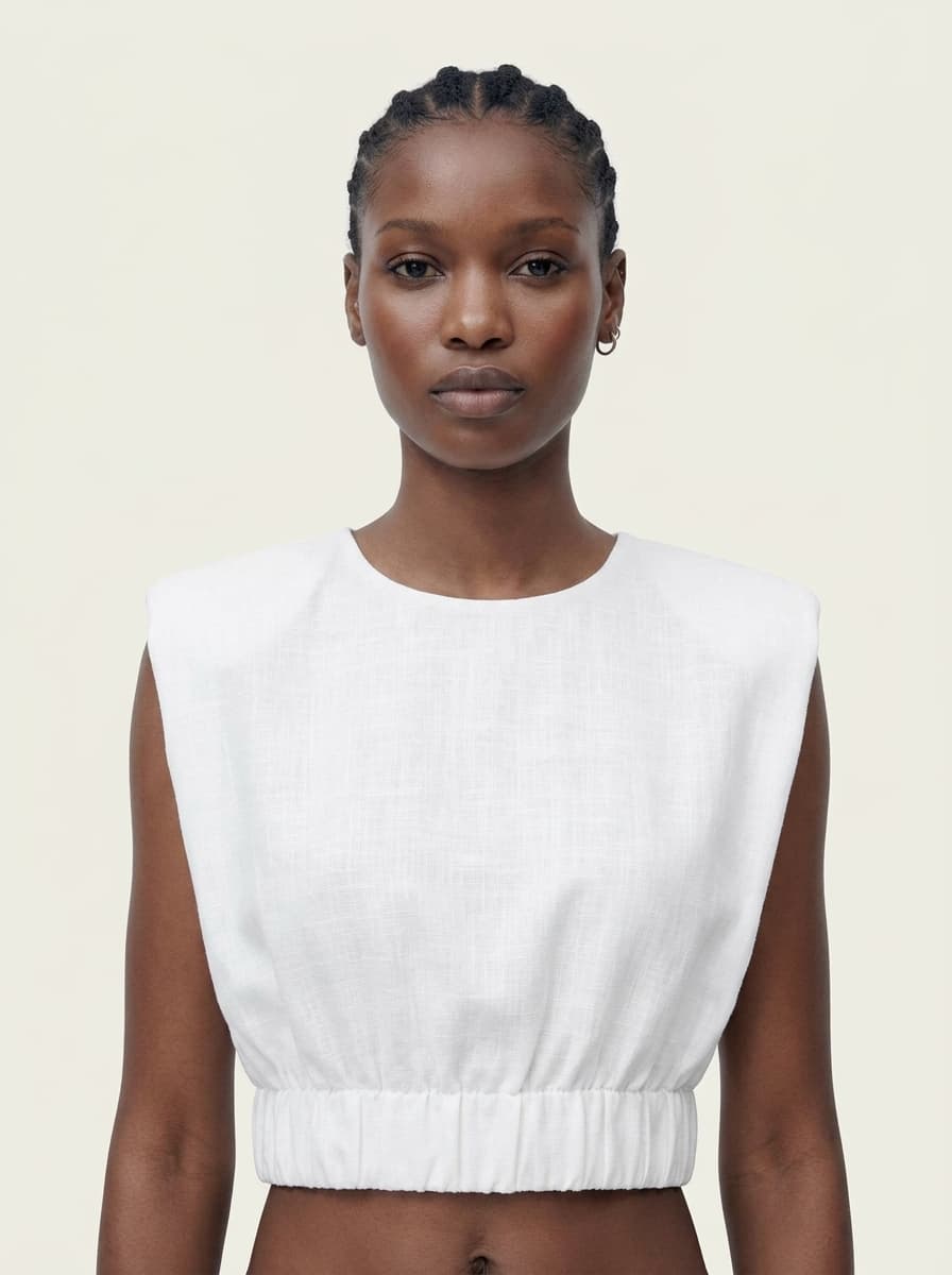 Triangle Cutout Back Cropped Top