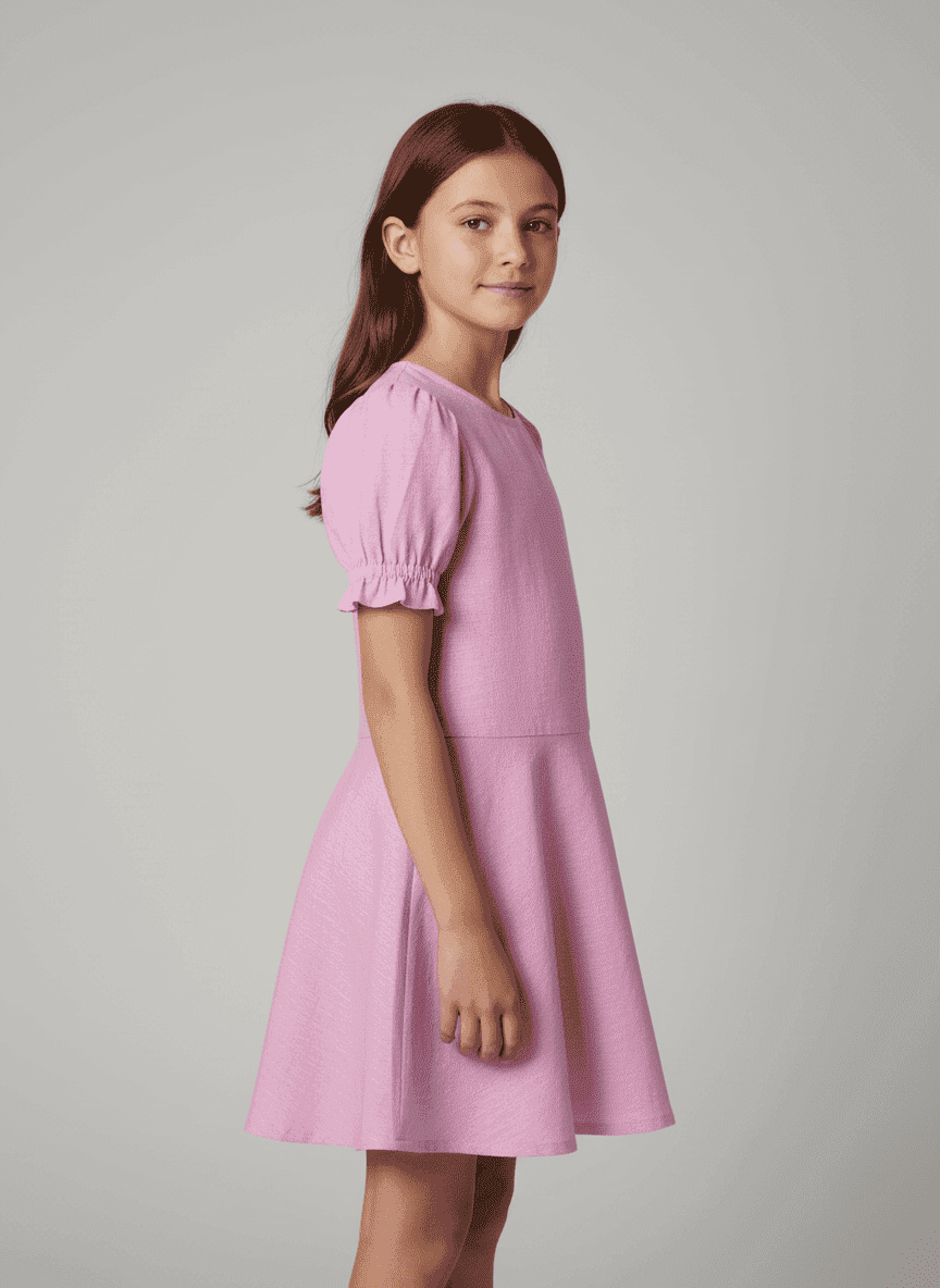 Whimsical Puff Sleeve Flare Dress